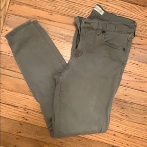 Madewell high riser skinny light olive green jeans